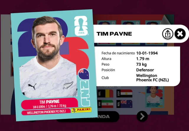 Tim Payne · cromo Panini